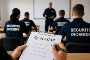 QCM SSIAP 1 candidats en train de répondre au test de sécurité incendie